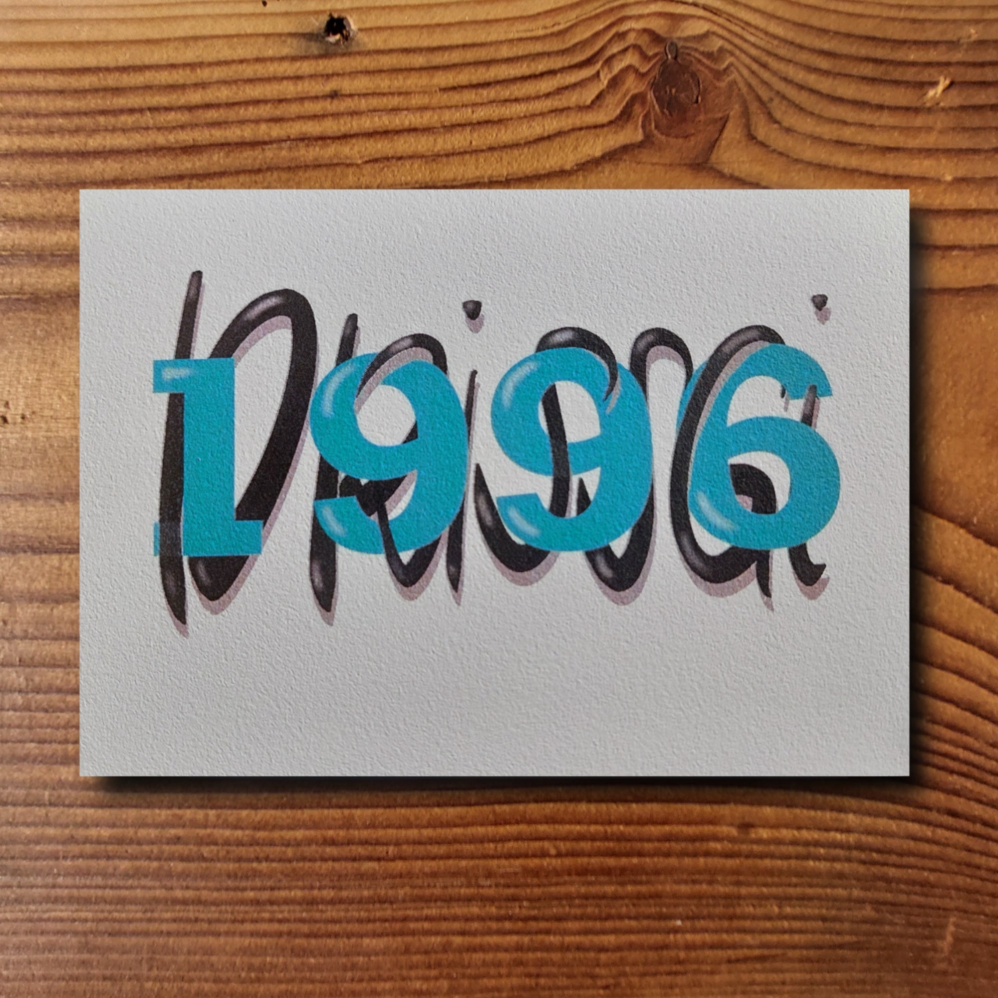 Handgemachte Geburtstagskarte zum 30. Geburtstag Jahrgang 1996, Aquarellpapier 300g, Format A6
