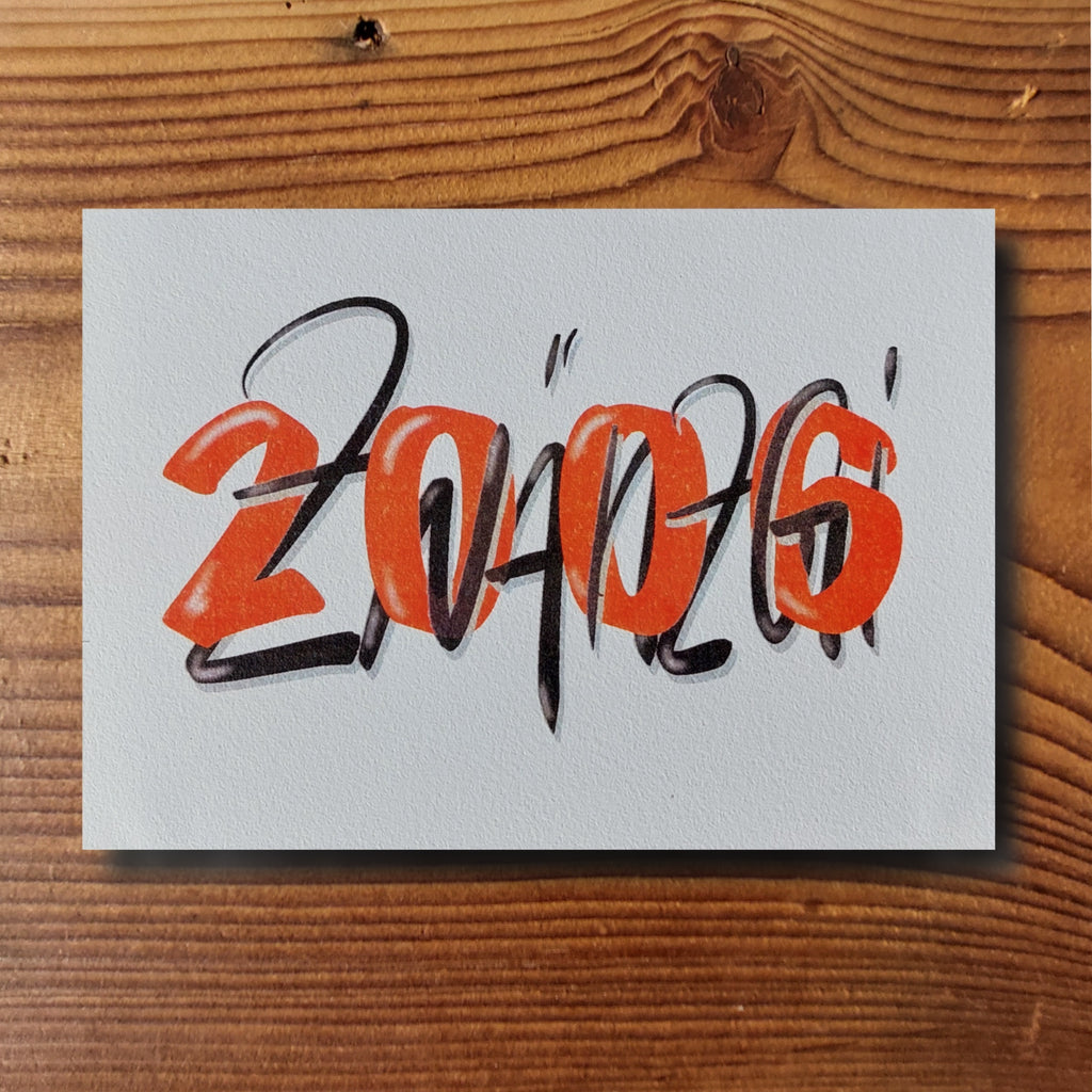 Handgemachte Geburtstagskarte zum 20. Geburtstag Jahrgang 2006, Aquarellpapier 300g, Format A6
