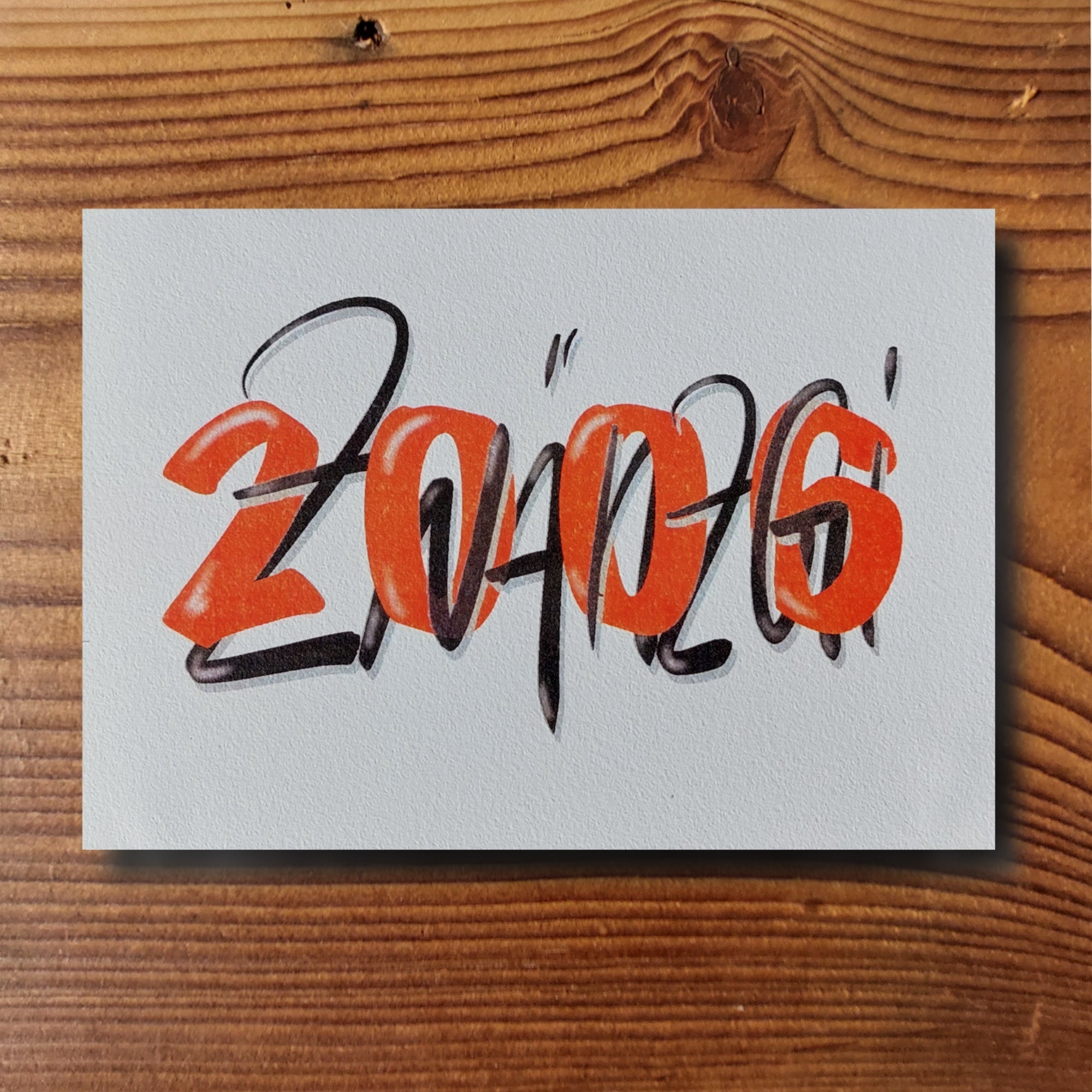 Handgemachte Geburtstagskarte zum 20. Geburtstag Jahrgang 2006, Aquarellpapier 300g, Format A6