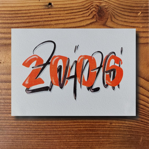 Handgemachte Geburtstagskarte zum 20. Geburtstag Jahrgang 2006, Aquarellpapier 300g, Format A6